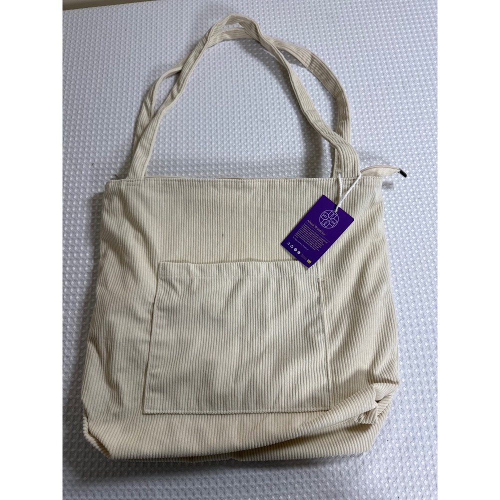 WantGor Tote Bag Women OS Corduroy Cream NWT
